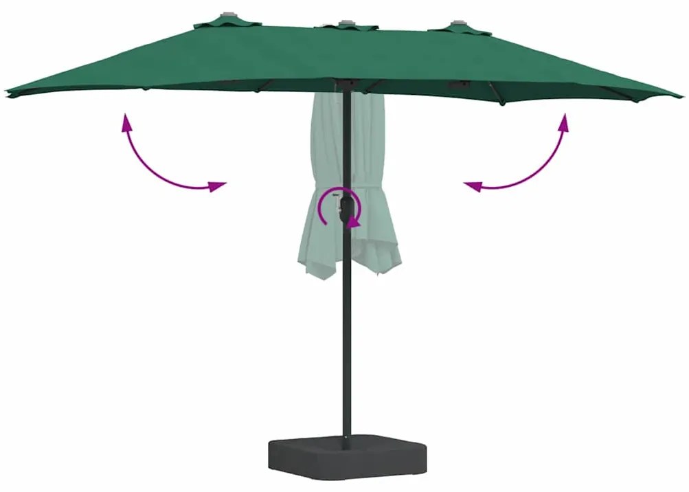 Guarda-sol de Jardim Verde 385 x 209 x 244 cm tecido