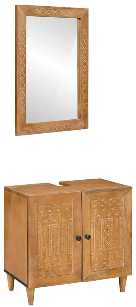 vidaXL Conjunto de Móveis para Banheiro 2 pcs Castanho 62 x 33 x 58 cm