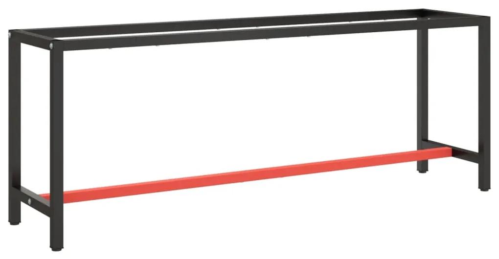 Estrutura p/ bancada 210x50x79 cm metal preto e vermelho mate