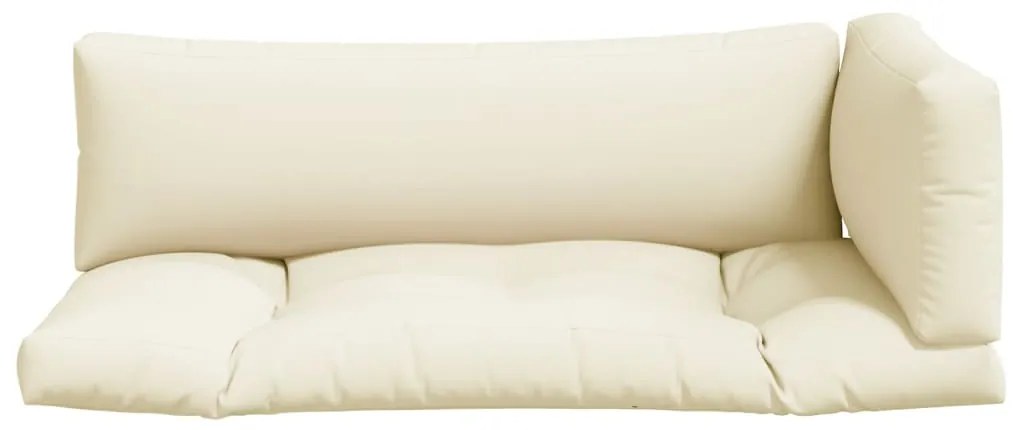 Almofadões de paletes 3 pcs tecido creme