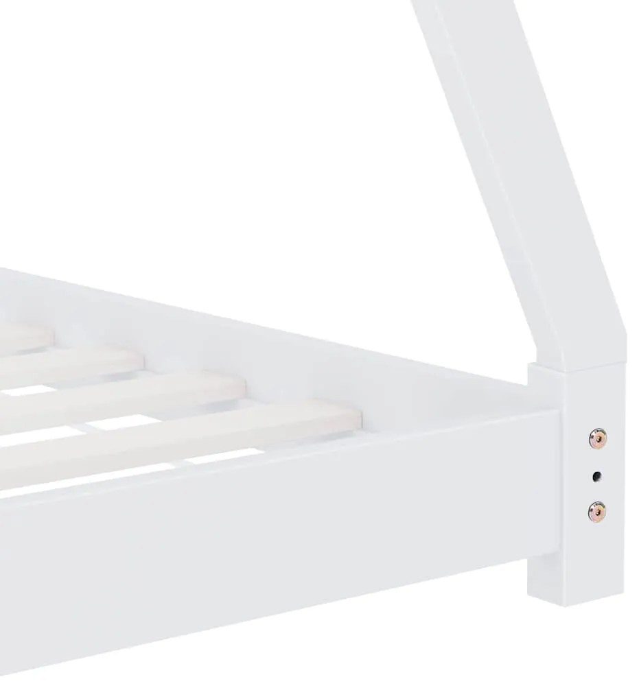 Estrutura de cama para crianças 70x140 cm pinho maciço branco