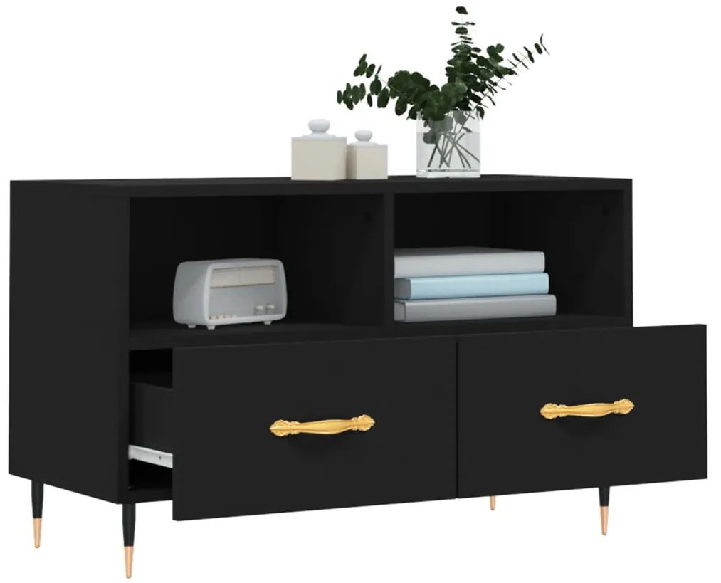 Móvel p/ TV 80x36x50 cm derivados de madeira preto