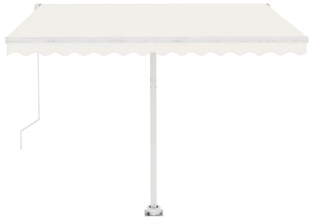 Toldo retrátil manual com LED 350x250 cm cor creme