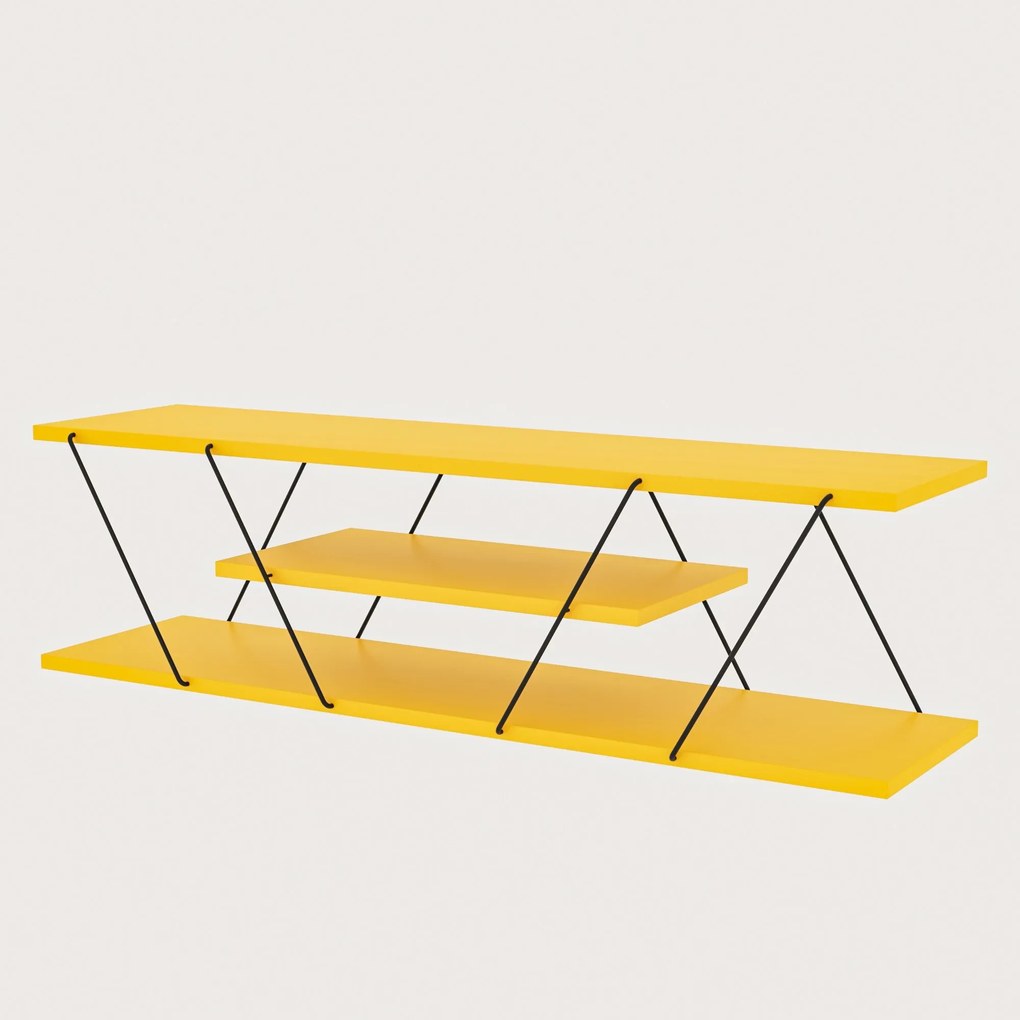 Móvel de TV Canaz v2 – Amarelo – 120x33x33 cm | Tribo Home