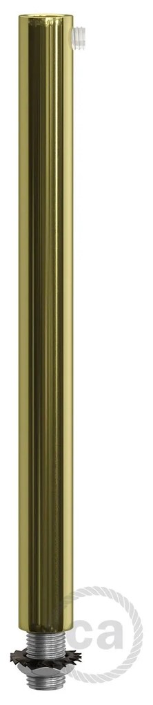 Brass finish metal round 15 cm strain relief clamp provided with threaded tube nut and washer