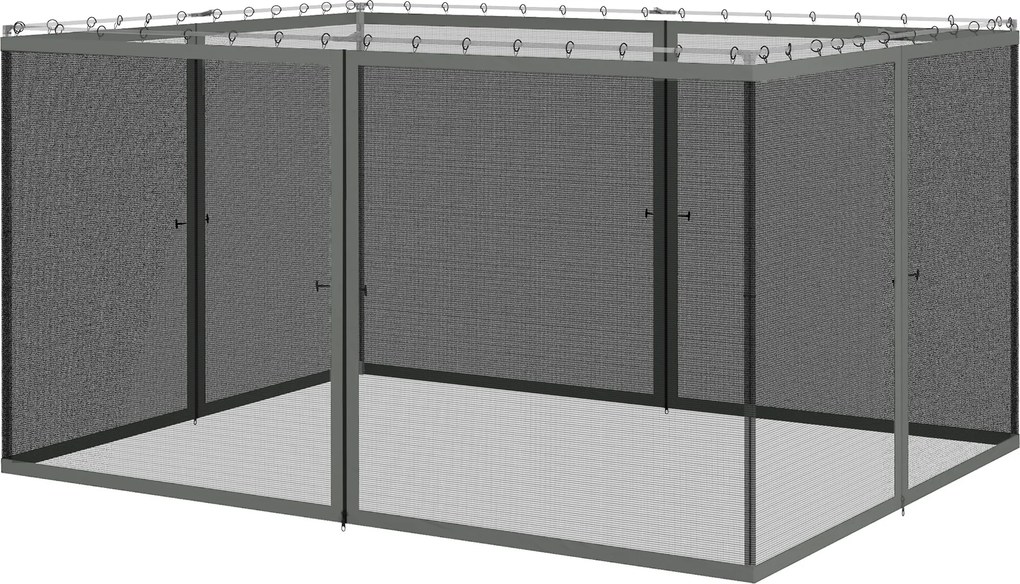 Redes mosquiteiras para tenda ou pavilhão de jardim 3 x 4 m (TENDA NÃO INCLUIDA)- conjunto de 4 redes mosquiteiras com fecho de correr + ganchos de fi