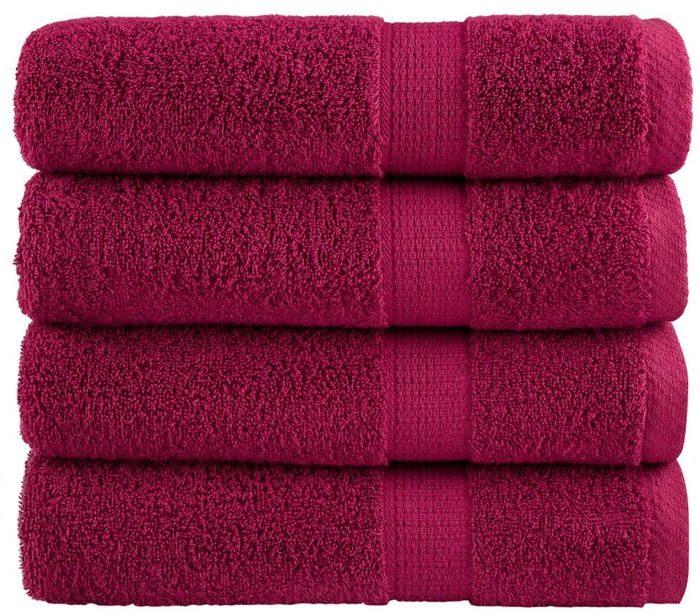 Toalhas de mãos premium SOLUND 4 pcs 50x100 cm 600 gsm bordô