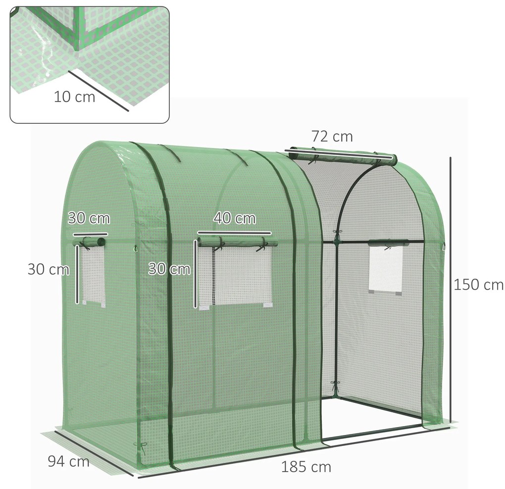 Estufa de Jardim Estufa Resistente com 4 Janelas 2 Portas com Fecho de
