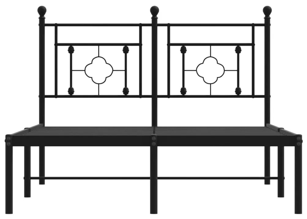 Estrutura de cama com cabeceira 120x190 cm metal preto
