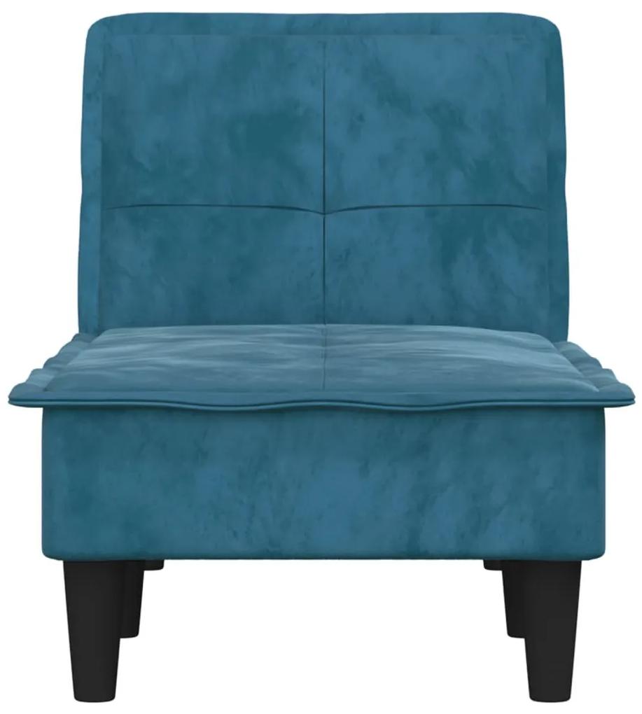 Chaise longue veludo azul