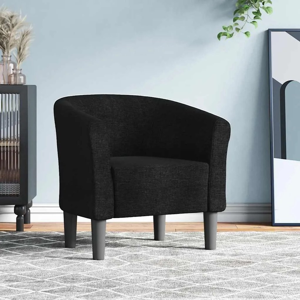 vidaXL Poltrona tecido preto