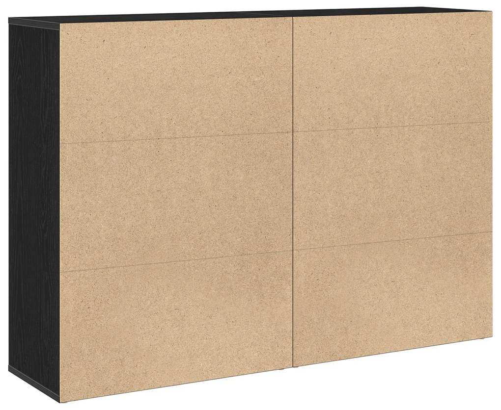 Buffets 2 pcs Madeira de Carvalho Preto 60x31x84 cm Madeira de engenha