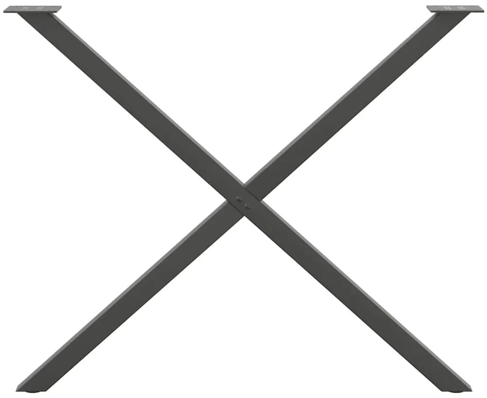 Pés para mesa de jantar em formato de X, 2 peças, antracite, 90x (72-7