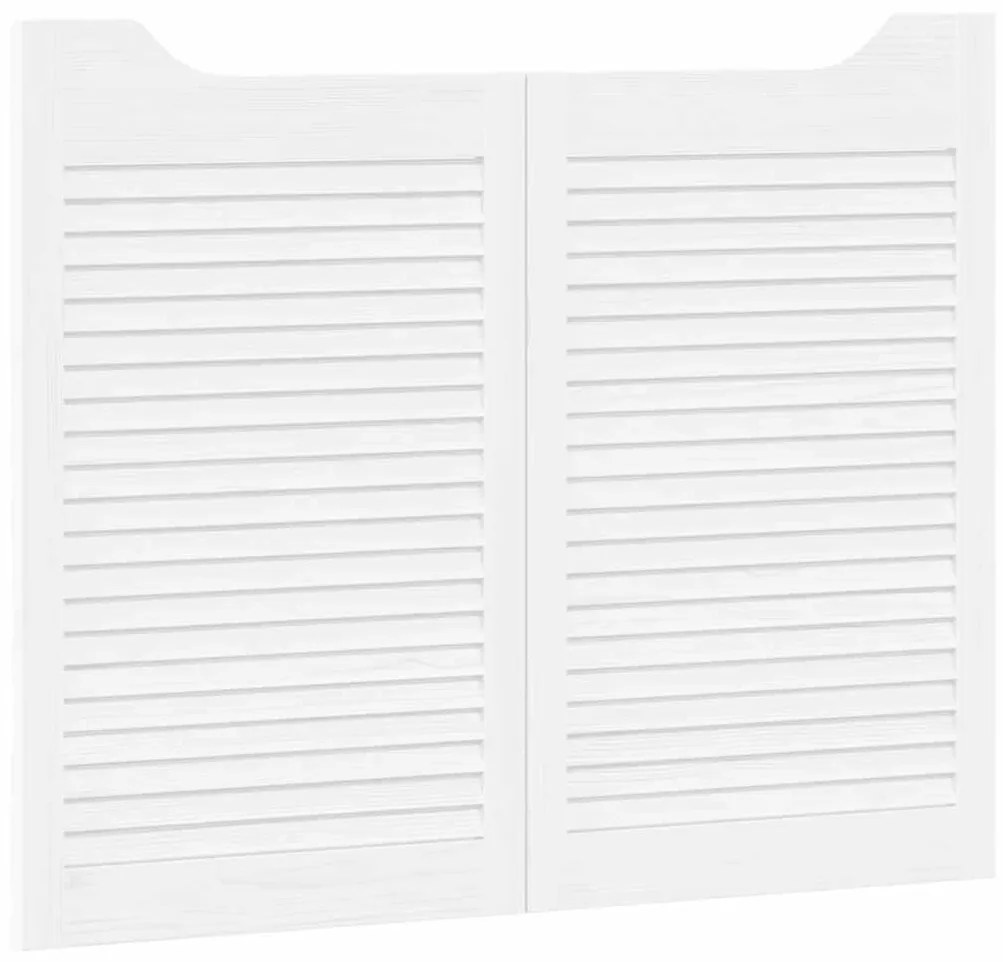 Portas de batente design de persiana 1-Par 80x100 cm branco