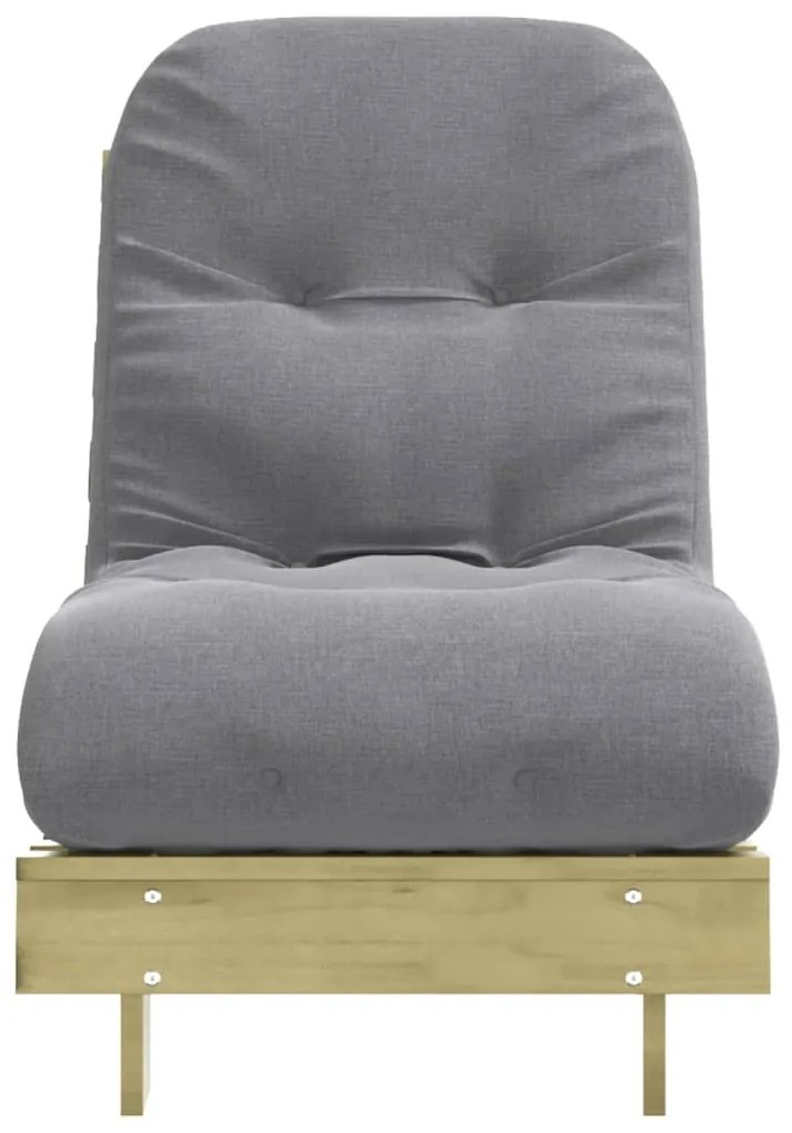 Sofá-cama futon c/ colchão 60x206x11cm madeira pinho impregnada