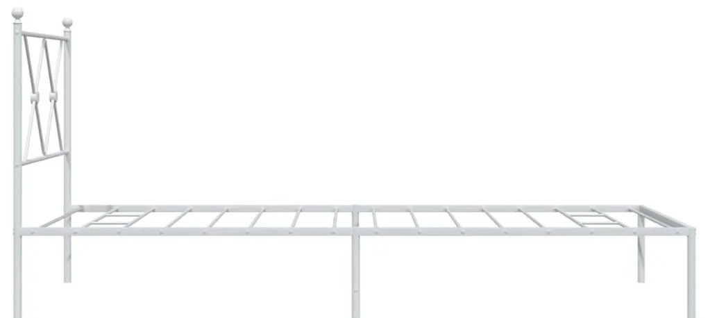 Estrutura de cama com cabeceira 90x200 cm metal branco
