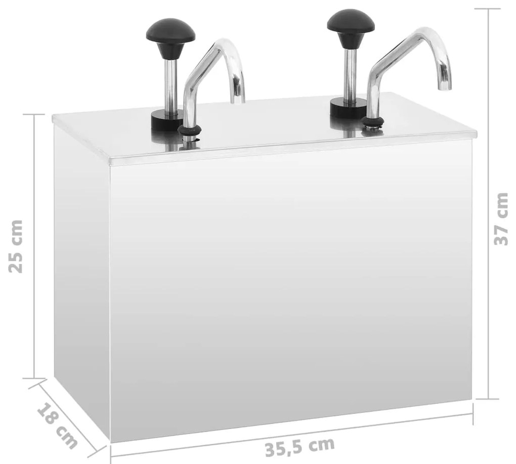 Dispensador de molhos aço inoxidável 2 x 3,5 L