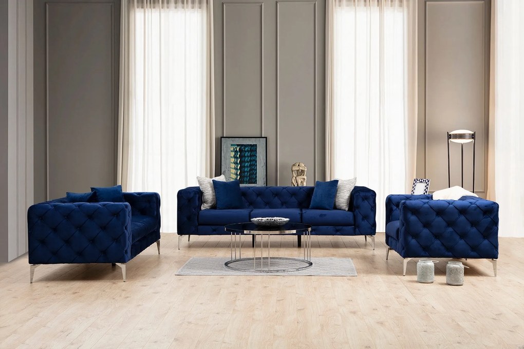Sofá de 2 Lugares Como – Azul Marinho – 197 x 70 x 90 cm
