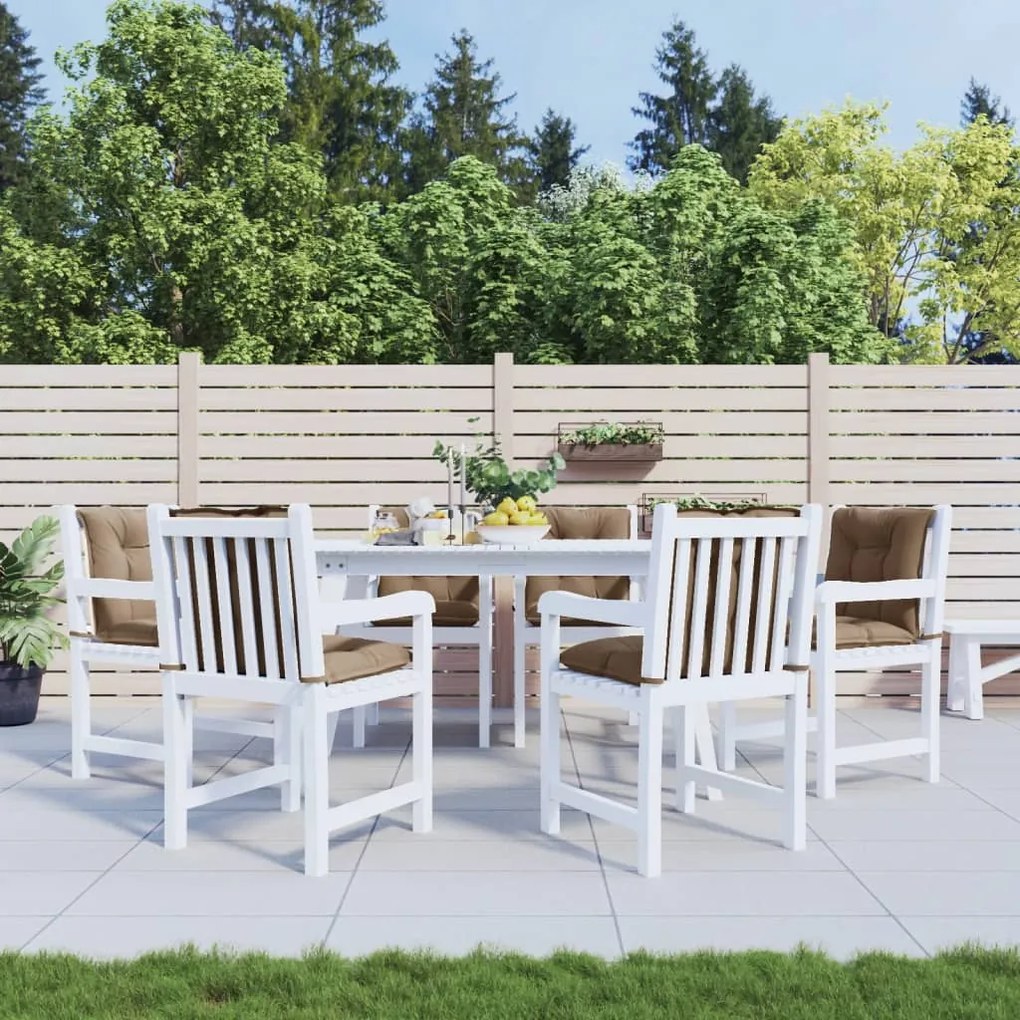 vidaXL Almofadões lombares p/ cadeiras jardim 6pcs tecido cinza-acast.