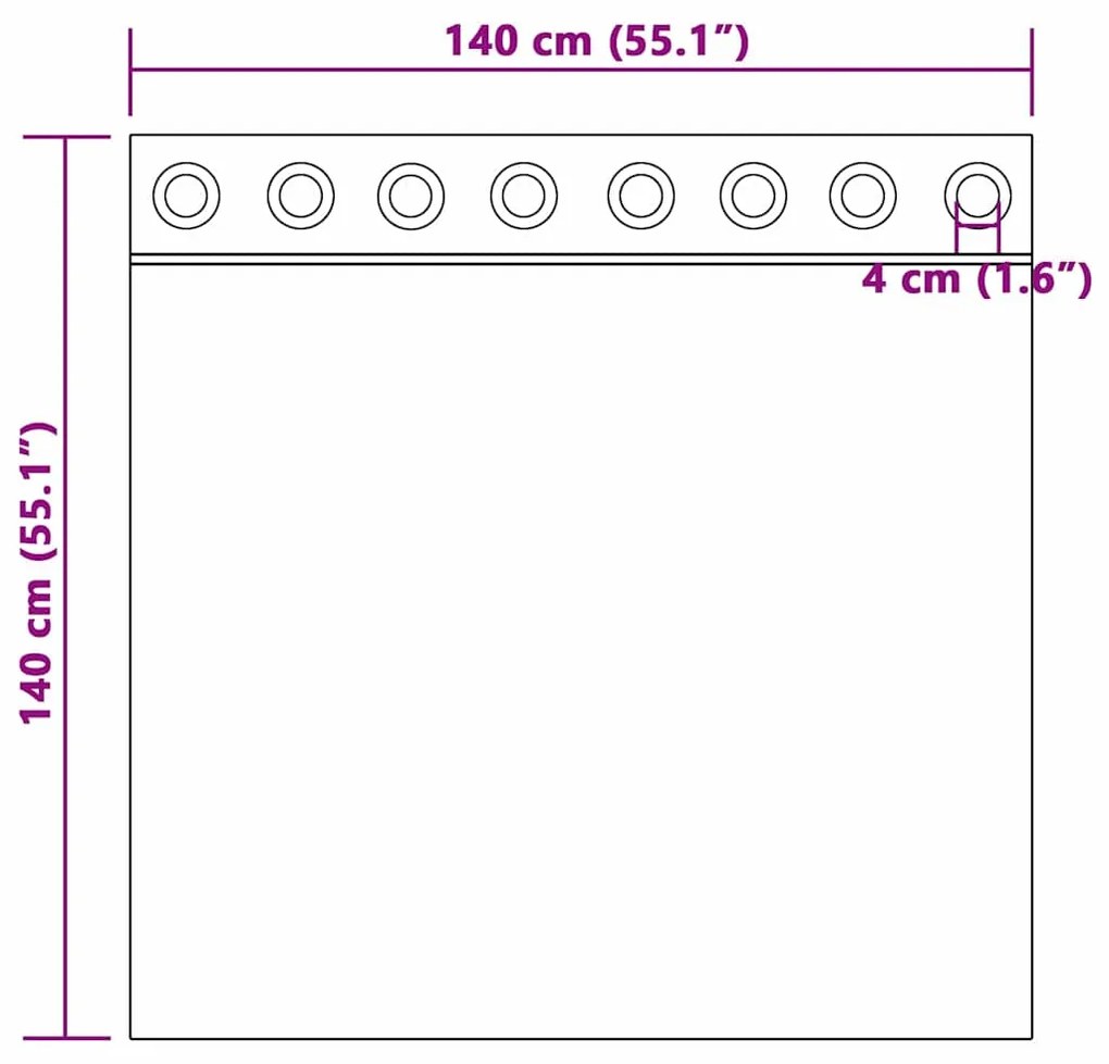Cortinas com cortinas 2 pcs Creme 140 x 140 cm Poliéster