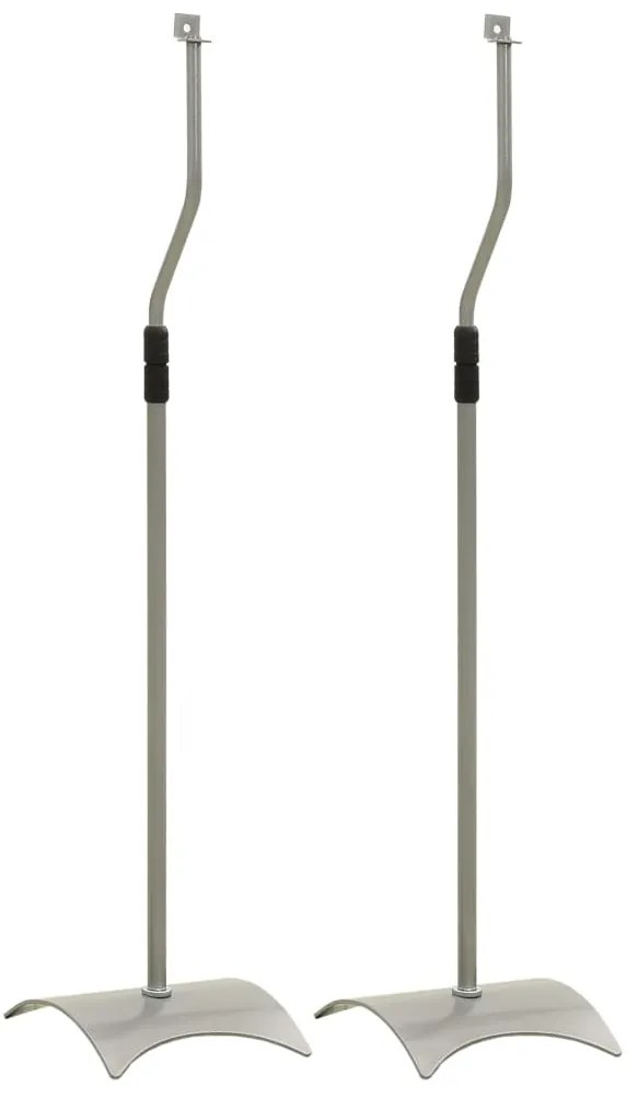 50232 vidaXL Suportes colunas universais 2 pcs prateado