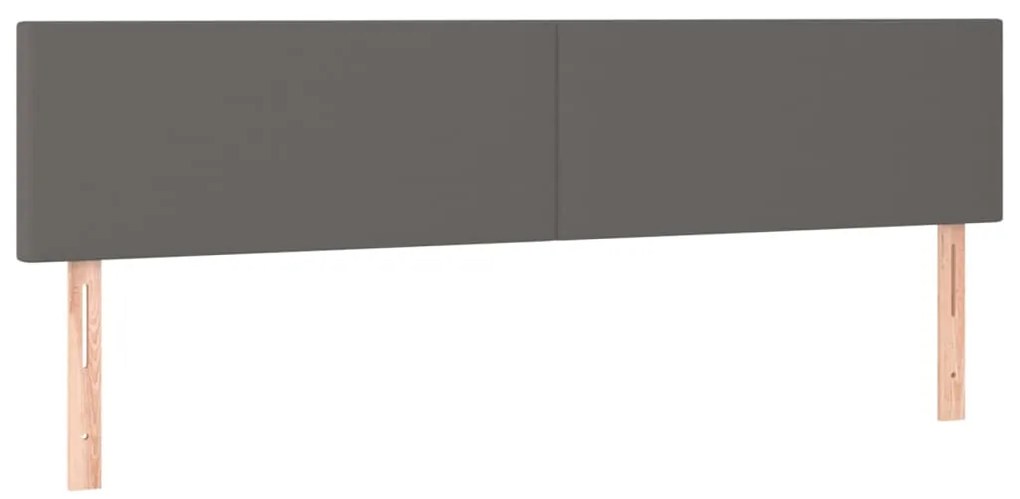 Cabeceira cama c/ LED 200x5x78/88cm couro artificial cinzento
