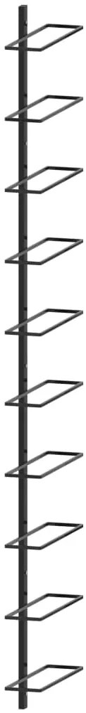 Garrafeira de parede para 10 garrafas metal preto