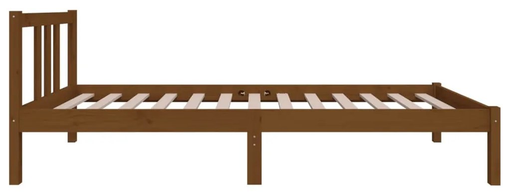 Estrutura cama pequena solteiro 75x190 cm madeira castanho mel