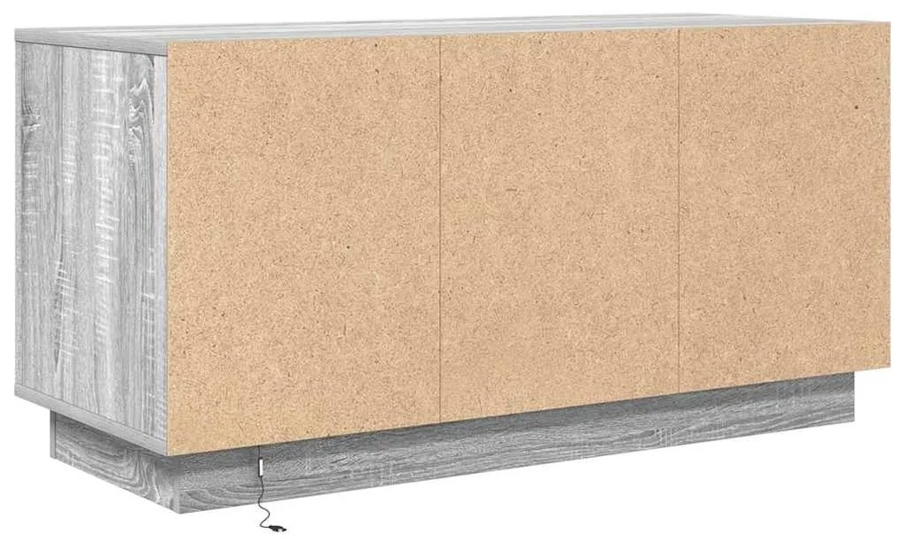 Móvel de TV com luzes LED 100x41x50 cm cinzento sonoma