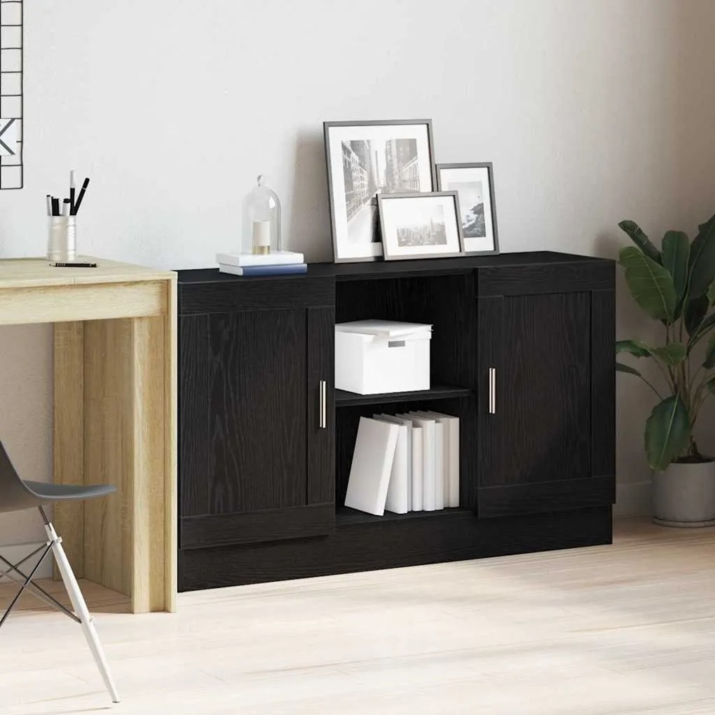 Aparador Preto de Carvalho vidaXL 120x30,5x70 cm em Madeira de Engenha