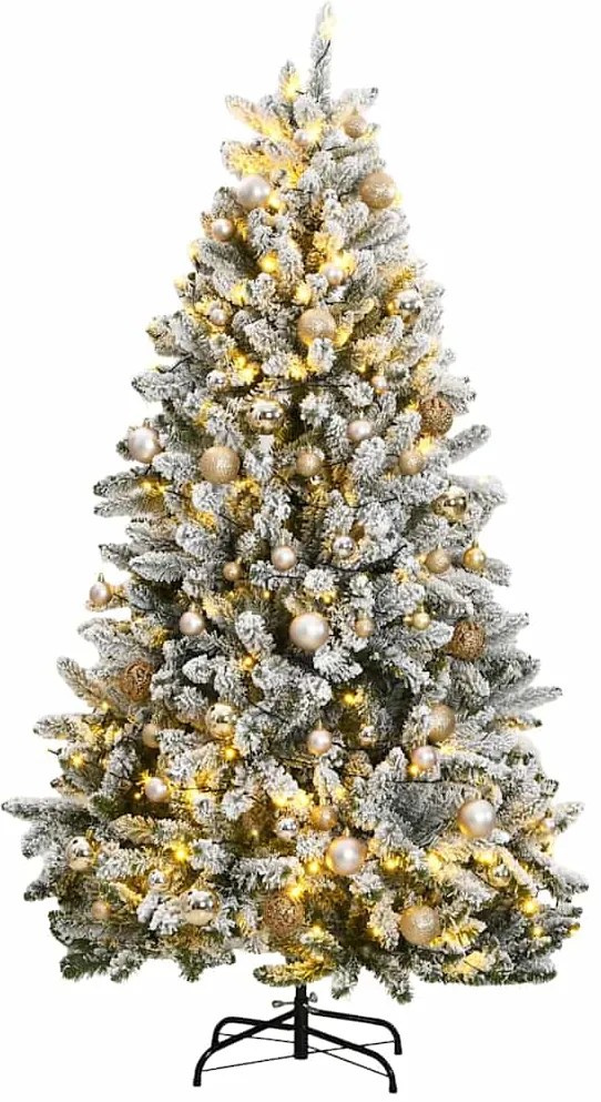 vidaXL Árvore Natal artificial articulada c/ 300 luzes LED+bolas 180cm