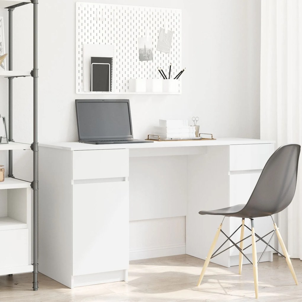 Mesa vidaXL Branca 140x49x76 cm Madeira engenheirada
