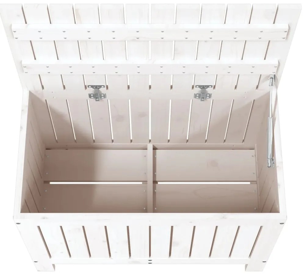 Caixa de arrumação jardim 76x42,5x54 cm pinho maciço branco