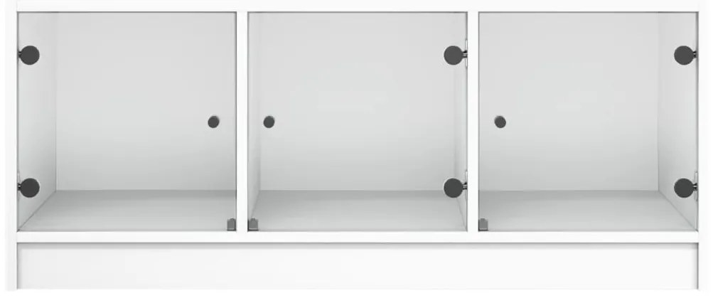 Mesa de centro c/ portas de vidro 102x50x42 cm branco