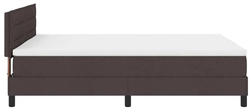 Cama Box com Colchão e LED Castanho Escuro 140x190 cm Tecido