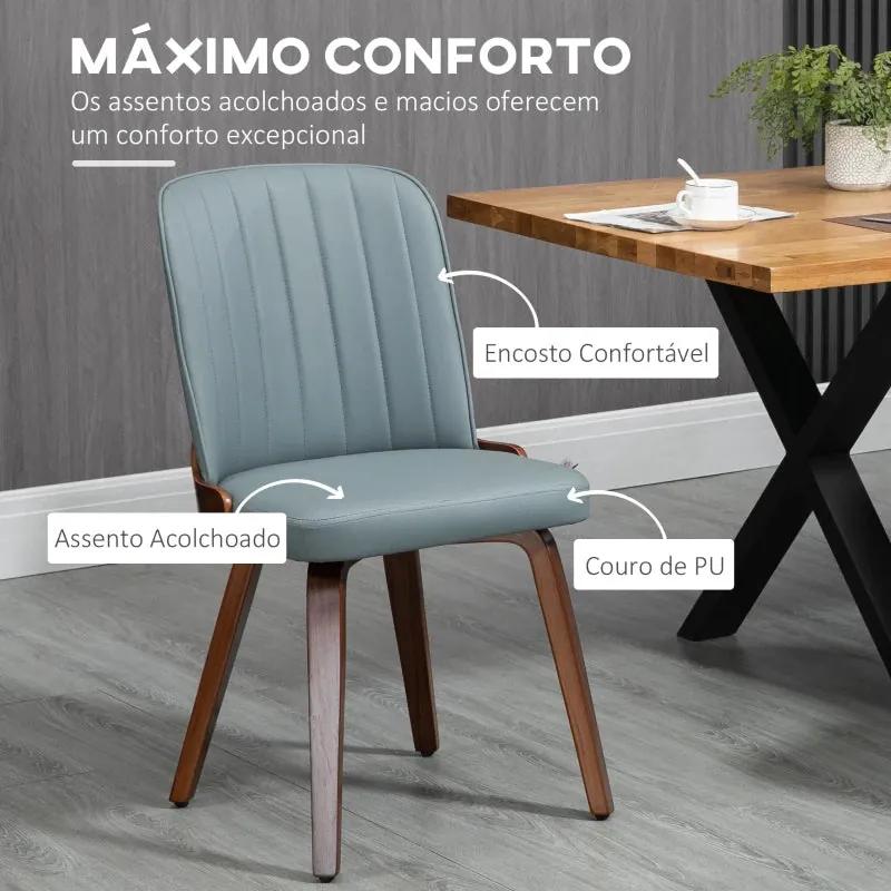 Conjunto de 2 Cadeiras Salg - Couro Artificial - Design Contemporâneo