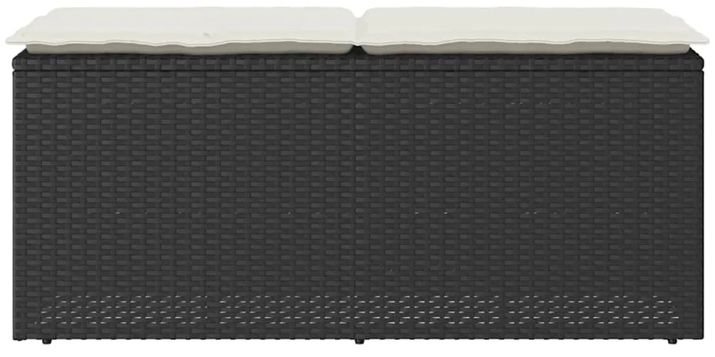 Banco de jardim com almofadão 110x40x44 cm vime PE preto