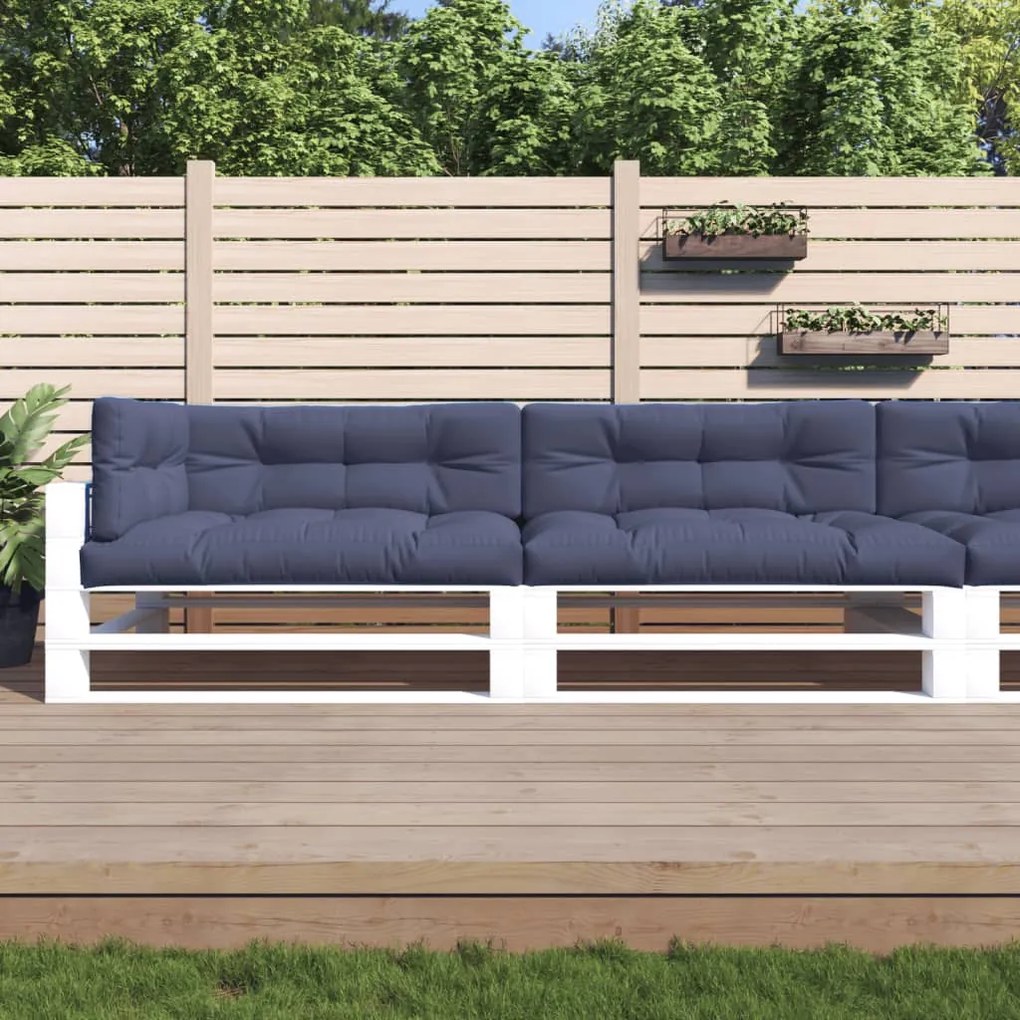 vidaXL Almofadões para sofá de paletes 5 pcs tecido azul-marinho