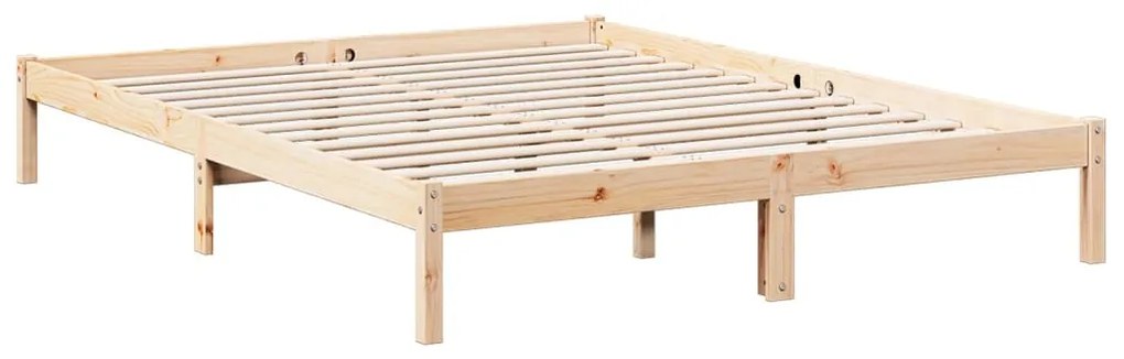 Cama extra longa sem colchão 140x220 cm madeira de pinho maciça