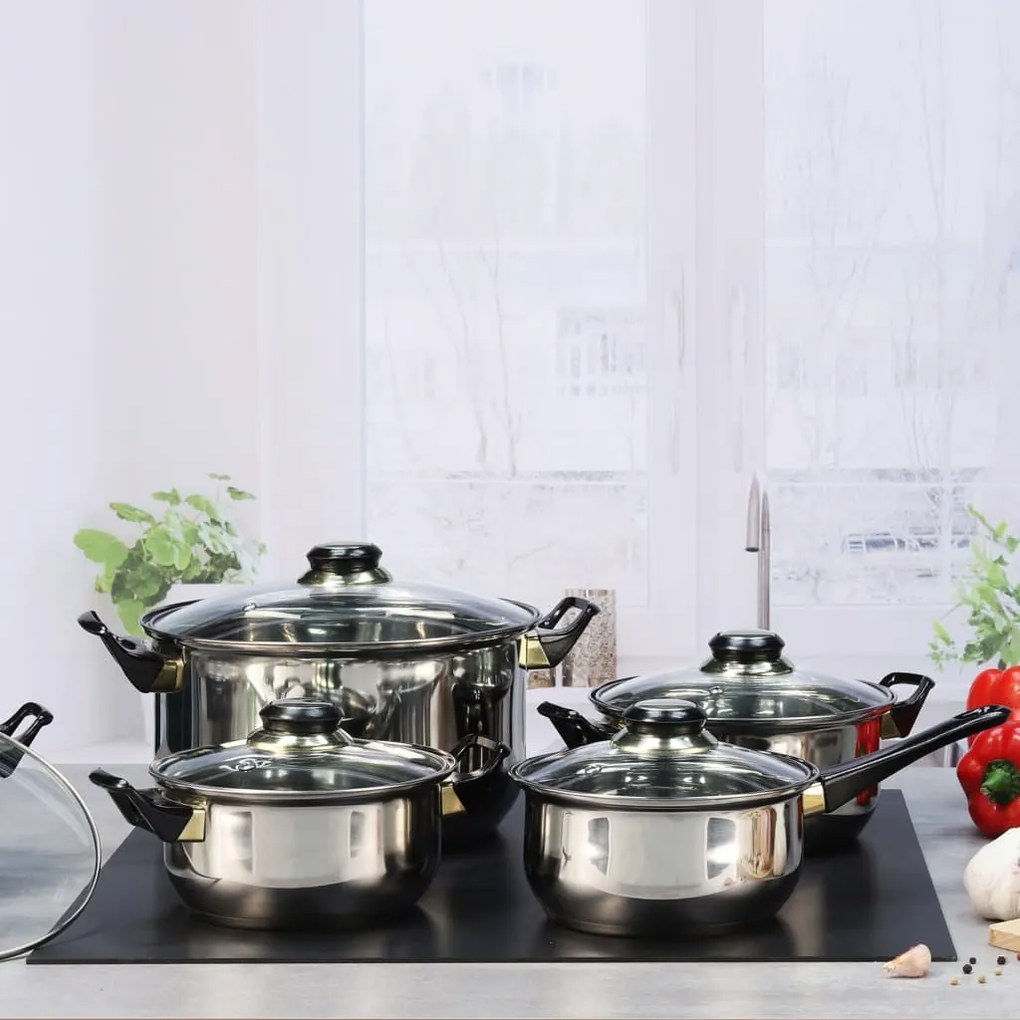 Conjunto de panelas 12 pcs aço inoxidável