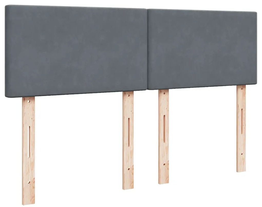 Estrutura de cama otomana com colchão 140x190cm cinzento escuro