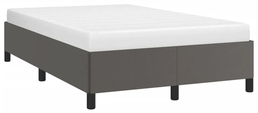 Estrutura de cama sem colchão 120x190cm couro do falso cinzento