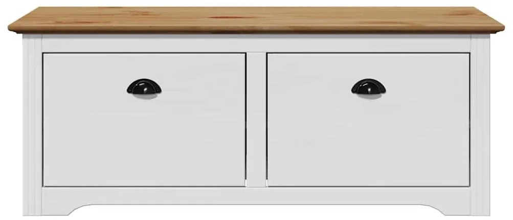 Banco de corredor BODO 114x40x45 cm branco e castanho
