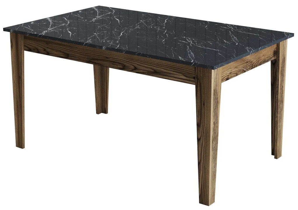 Mesa de Jantar "Milano" com Arrumação – 145x88x75 cm – Nogueira e Pret