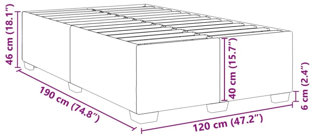 Estrutura de cama sem colchão 120x190 cm Veludo cinza escuro