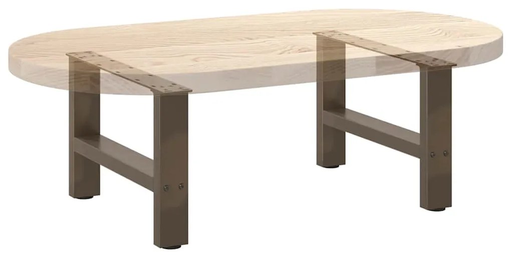 Pés para mesa de centro em aço natural, 2 peças, 50x(30-31) cm, aço