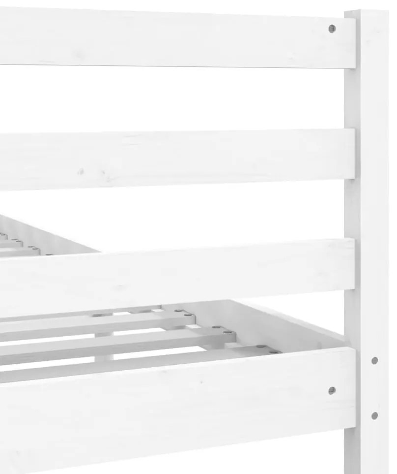 Estrutura de cama 140x200 cm madeira maciça branco