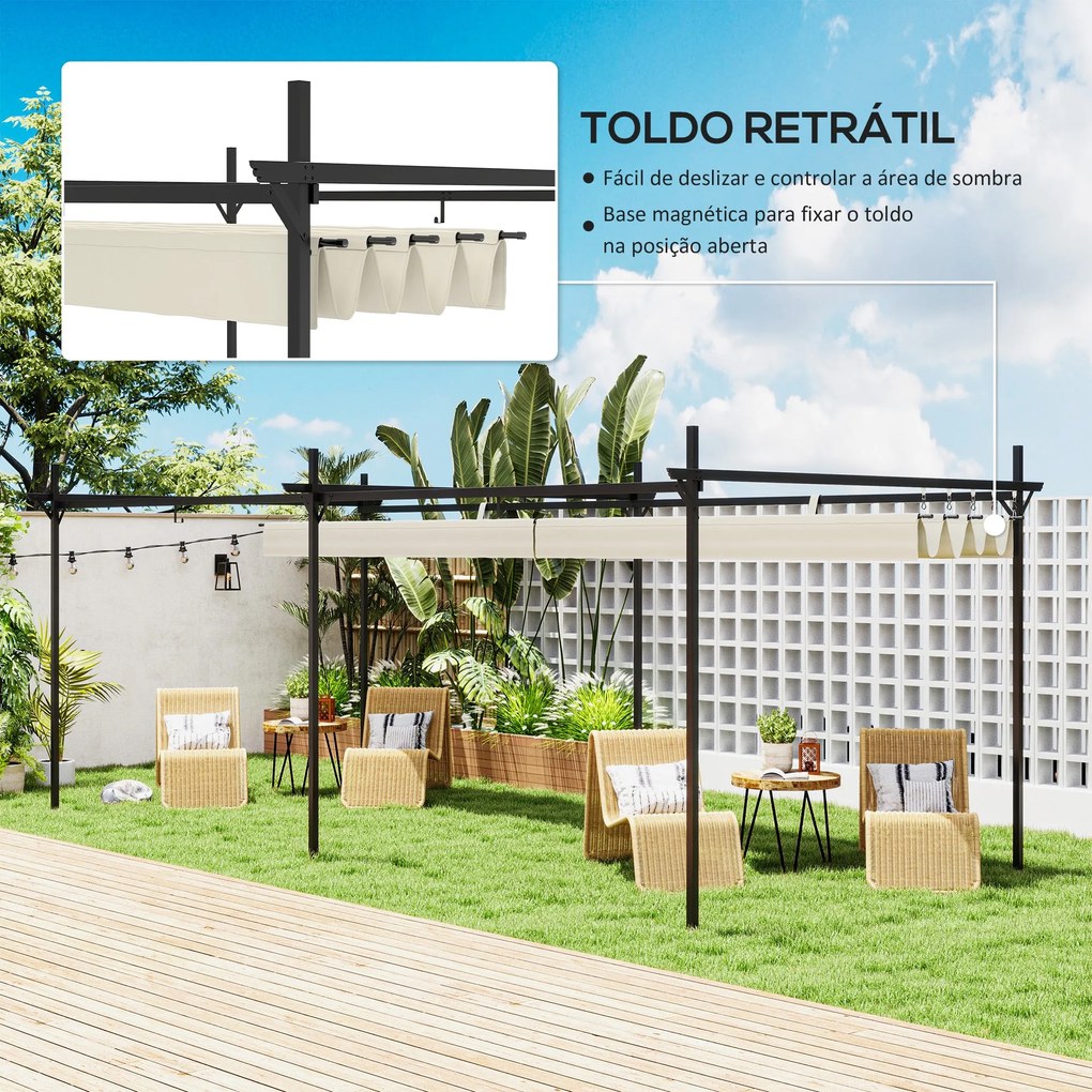 Pérgola com Teto Retrátil Pérgola de Alumínio 588x297x230 cm Pérgola c