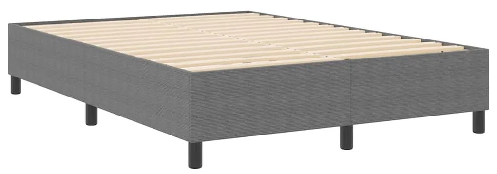 Cama Box vidaXL Cinza Claro 160x200 cm Tecido Canelado