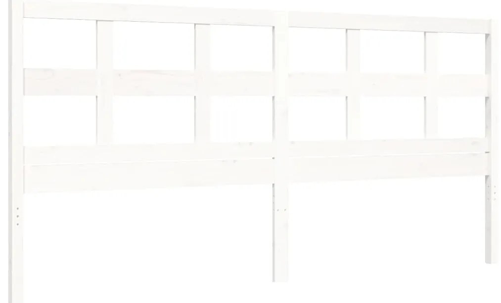 Estrutura cama Super King Size c/ cabeceira madeira branco